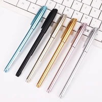 1pc high quality solid color black ink unisex pen 0 38mm needle gel pen office learning writing pen school supply g 3269
