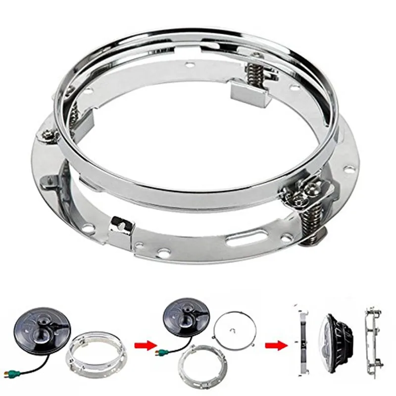 

Round 7 INCH LED Headlight Mounting Bracket/Adapter Ring for 07-16 Jeep Wrangler JK Harley Motorcycle