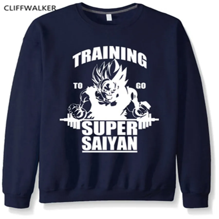 Для мужчин флис Супер Saiyan толстовка бренд Забавный О образным вырезом Новый