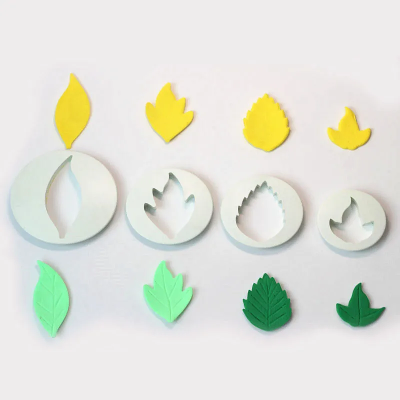 4 поджег листья в форме помады пресс формы фрезы для сладких изделий украшения
