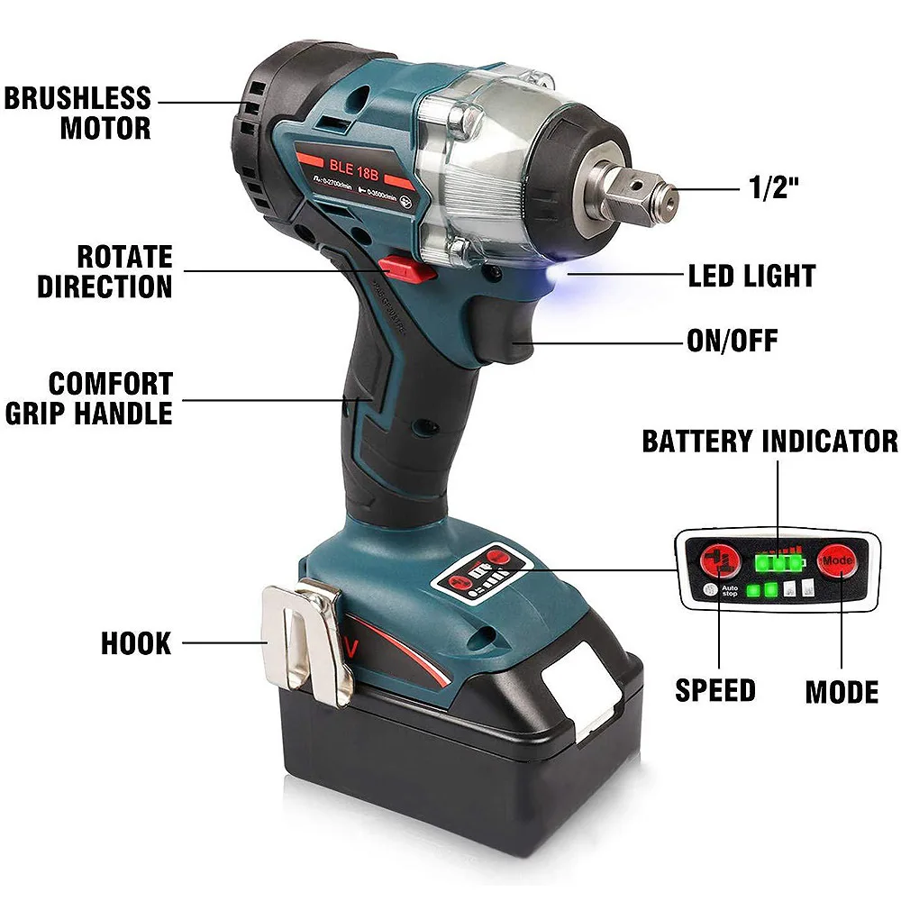 18 в замена бесщеточный 1/2 дюймов ударный гайковерт для Makita DTD152 DTD170 18 в Ударная дрель