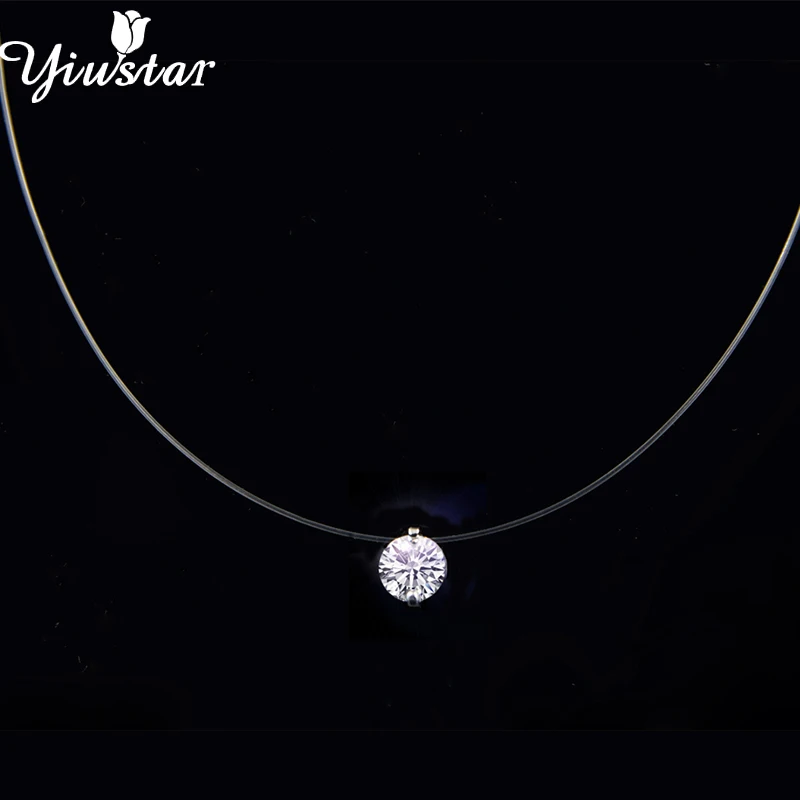 Новое поступление Женское Ожерелье чокер Yiustar стразы прозрачная леска невидимое
