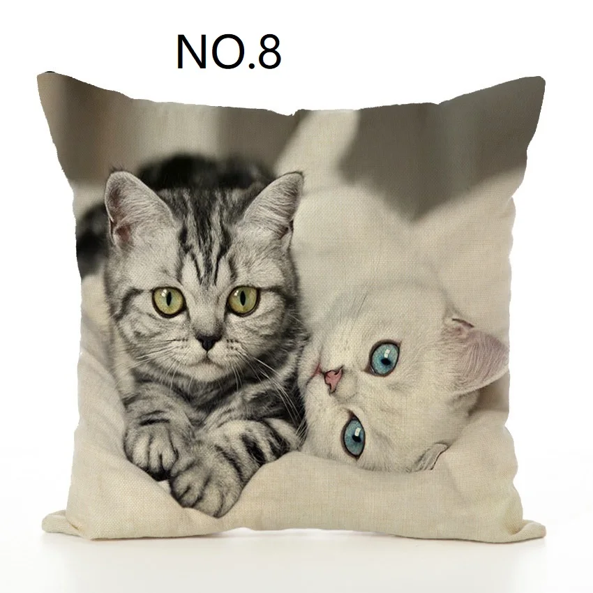 pillow cover 23 Простая мягкая льняная наволочка в кошачьем стиле, наволочка для дома, комнаты, отеля, качественная декоративная наволочка для кошек, постельные принадлежности, наволочка для подушки в виде животного - Цвет: pillow cover 23