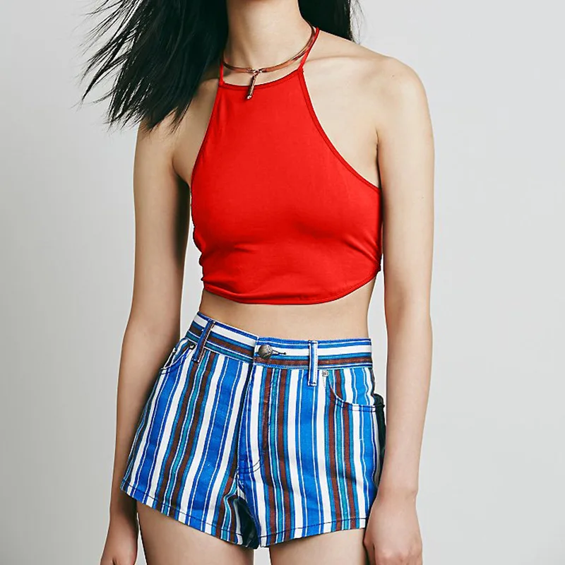 Женский сексуальный женский жилет на подтяжках открытый пупок пляжный летний