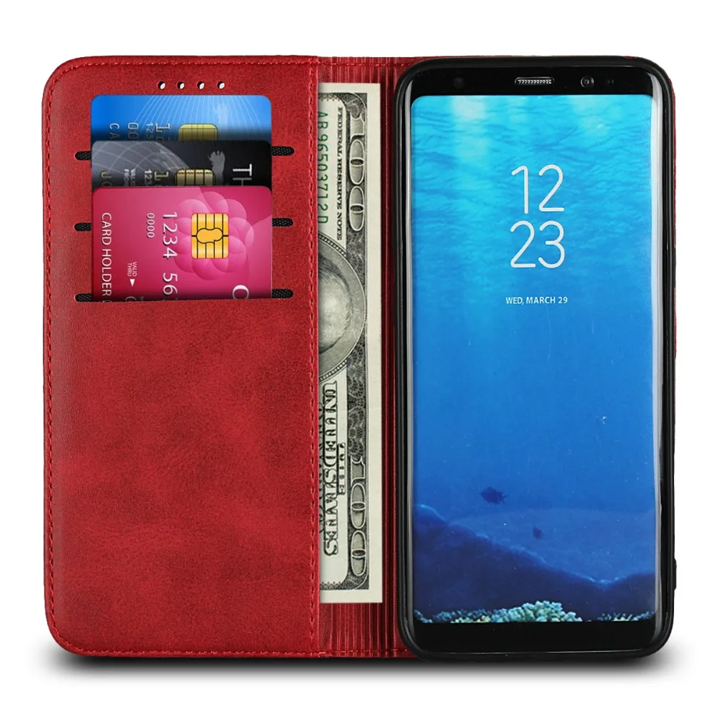Чехол Jaort для Samsung S8 Plus чехол Galaxy роскошный кожаный кошелек Магнитные Флип-Чехлы с