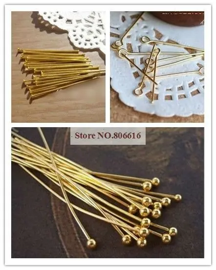 

30MM Gold Plated Metal Eye Pins/Head Pins Jewelry Fittings Jewelry Accessory