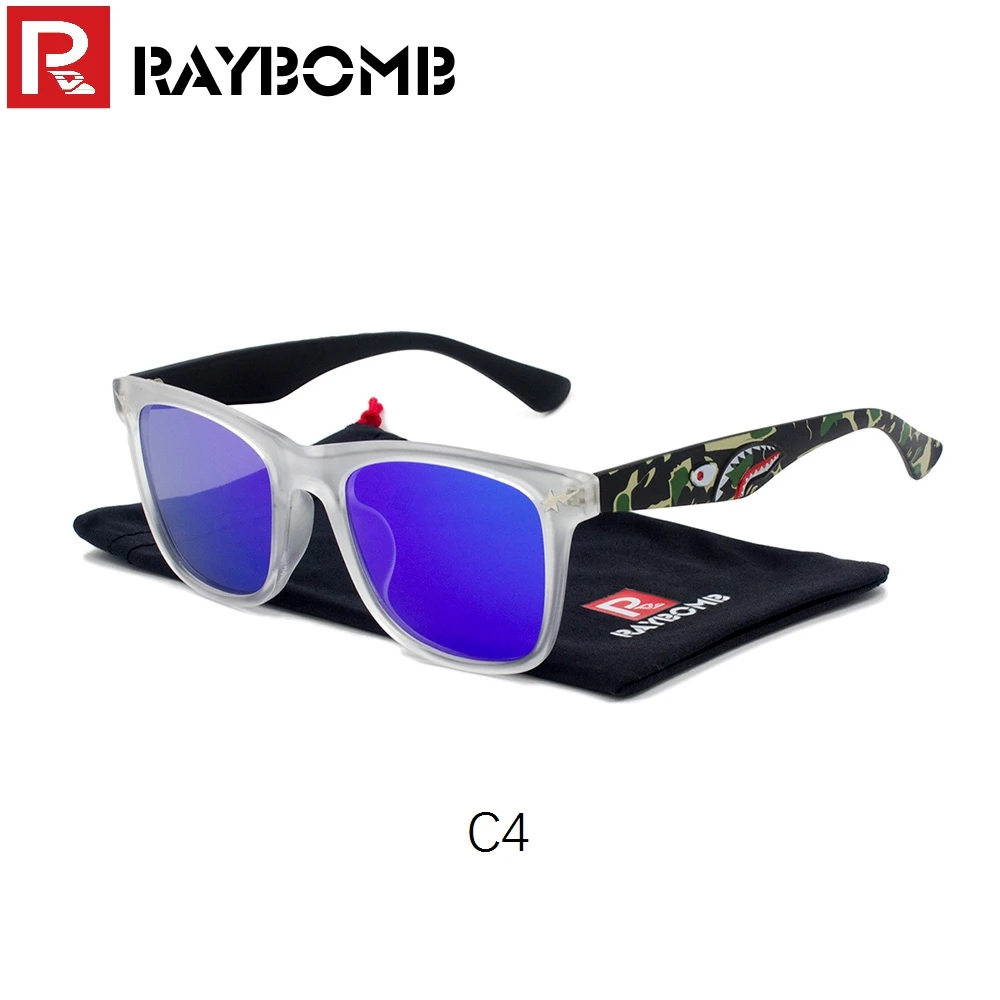 1088C4 RAYBOMB-, модные очки, квадратные солнцезащитные очки, оправа, граффити, дужки, тренд, хип-хоп очки, для мужчин и женщин, унисекс, электрическая звезда - Цвет линз: 1088C4