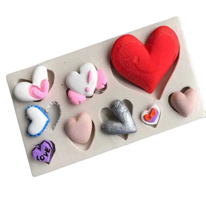 Антипригарным DIY Cookie сладкое сердце силиконовой шоколадная ледяная форма для