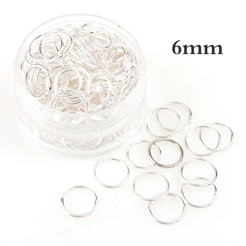 6mm Серебряный Смешанные Цвет 3/4/5/6/7/8/10/12/20 мм тон Металлические разомкнутые кольца для прыжков Цепочки и ожерелья закрыть инструмент кольцо "сделай сам" для изготовления ювелирных изделий - Цвет: 6mm
