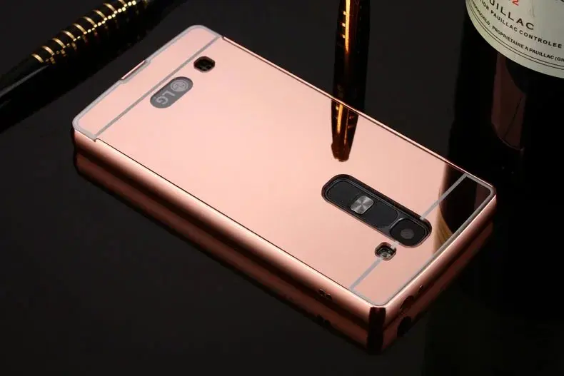 Для LG Spirit Case Покрытие Зеркало Алюминий Металл Бампер PC Задняя Крышка SPIRIT 4G LTE H420 H422