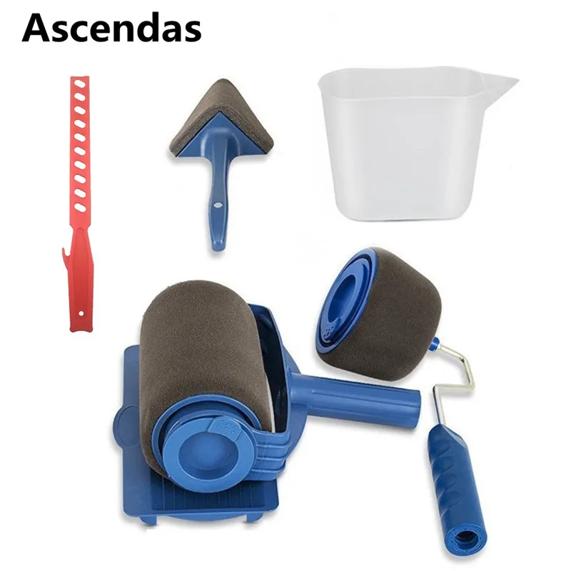 Ascendsa 6 шт./компл. роликовый бегун для краски профессиональная ручка Флокированный