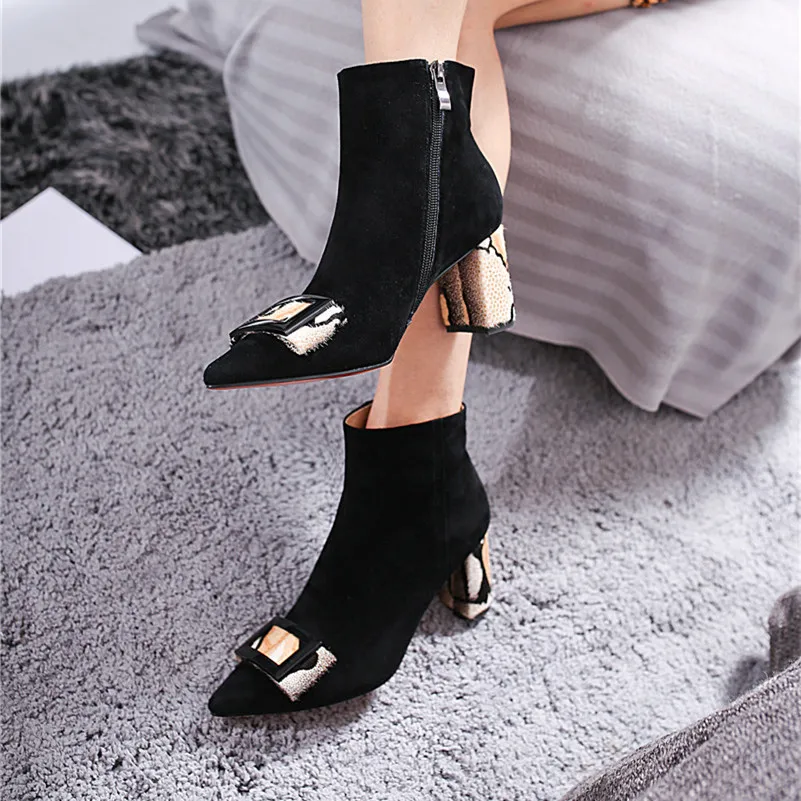 CONASCO/Брендовые женские ботильоны с пряжкой сезон осень-зима короткие Ботинки Martin