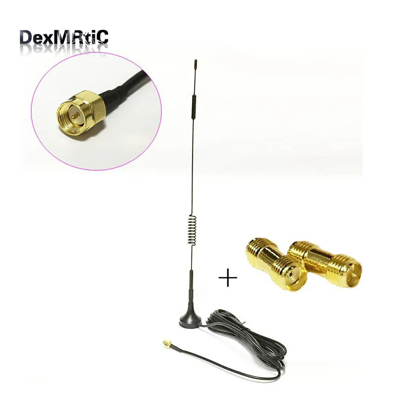 

433Mhz wireless module antenna 10dbi high gain sucker aerial 3M cable SMA male + RF SMA adapter SMA female to RP-SMA female