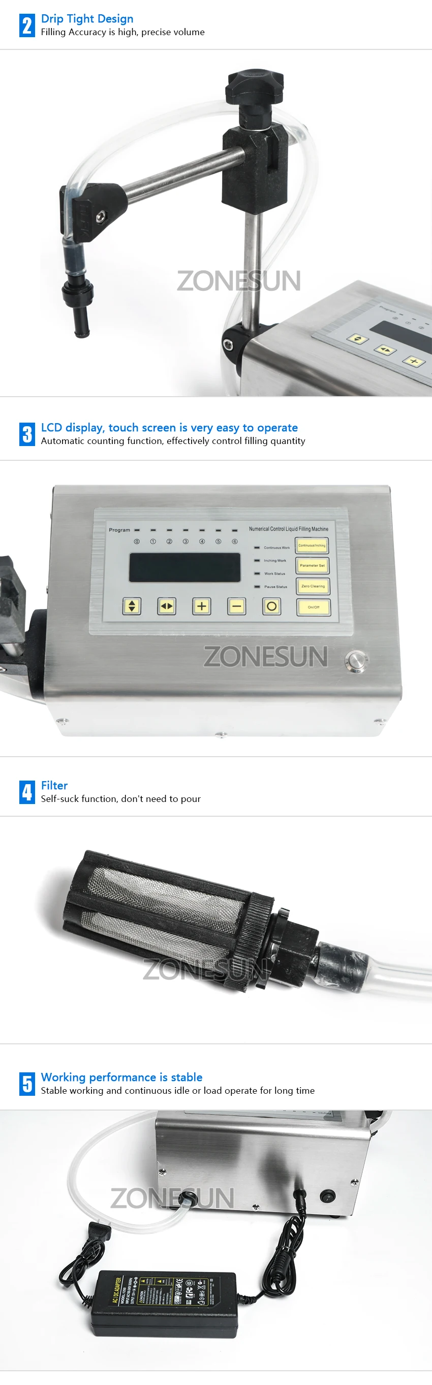 ZONESUN электрическая портативная машина для наполнения жидкостью мини маленькая бутылка для воды цифровой насос духи напиток молоко оливковое масло наполнитель
