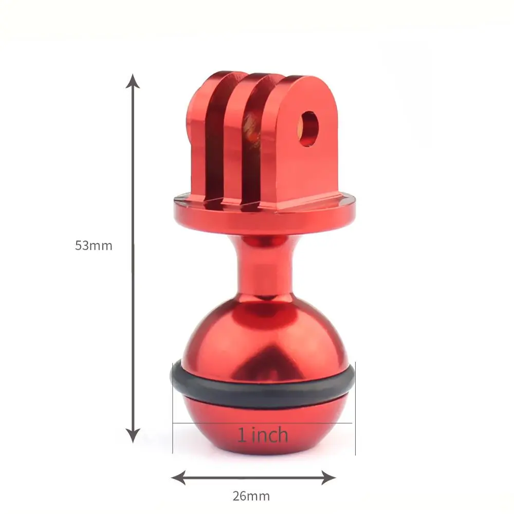Red Aluminuml ball seat use for GoPro Hero and thousands of RAM Mount parts module - Color: Red