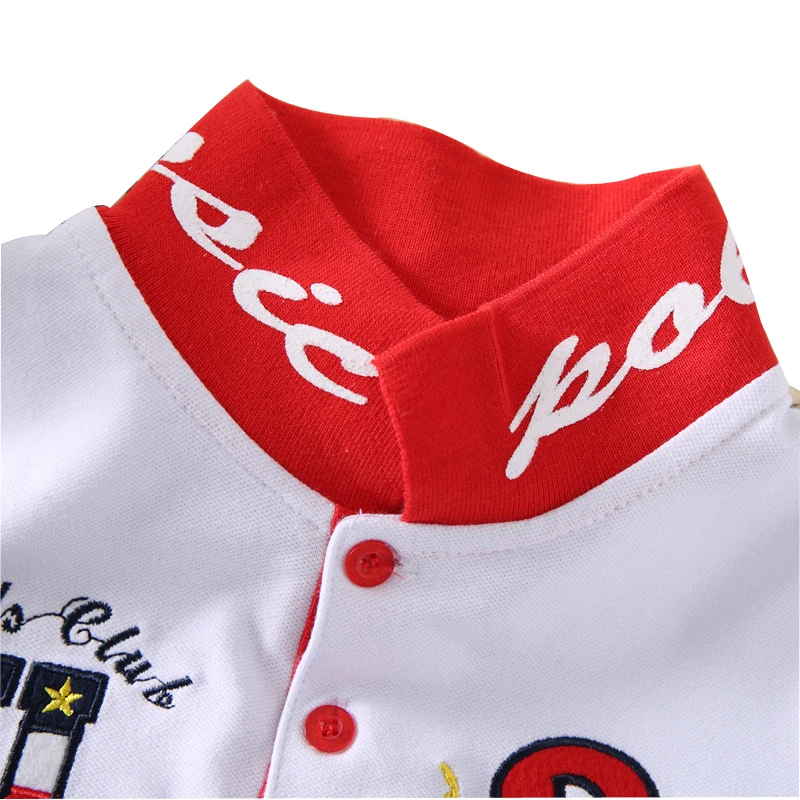 2017 новая хлопковая Футболка с вышивкой для мальчиков рубашка поло 3 7 лет детские