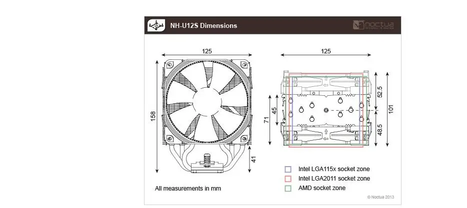Noctua NH-U12S процессорные кулеры AMD Intel вентиляторы охлаждающий вентилятор содержит теплоизоляционные кулеры LGA 1155X2011 1366 FM2 FM1