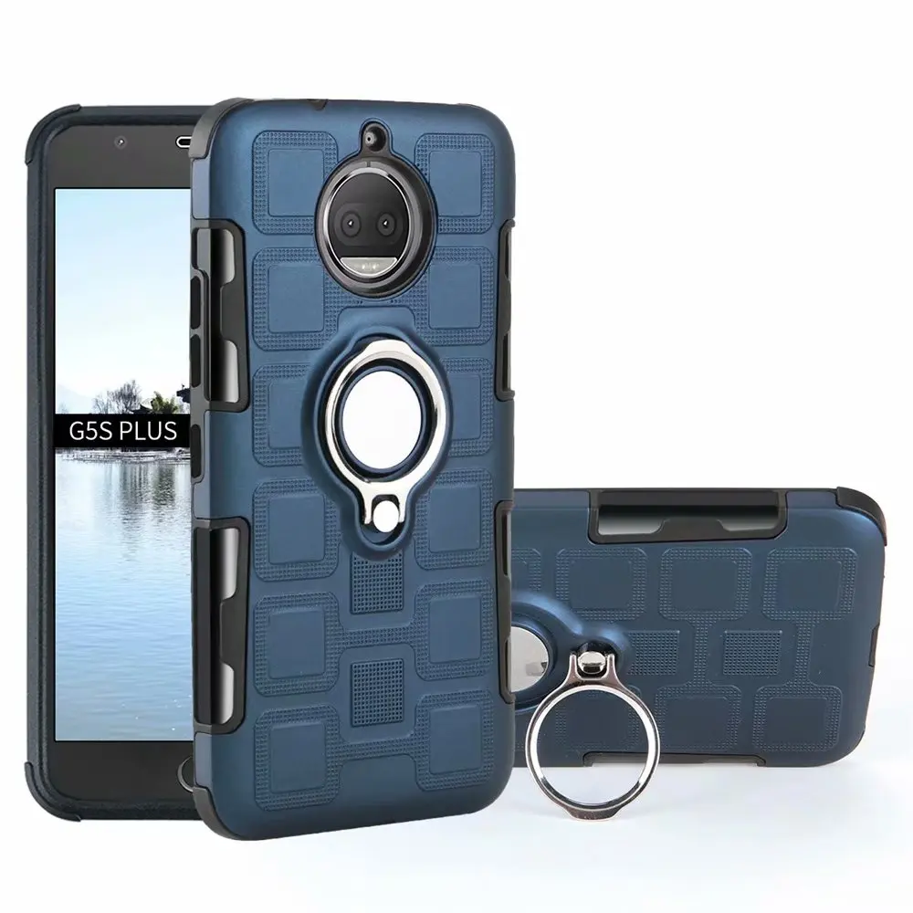 navy Чехол для Motorola Moto G7 G6 G5 G5S G4 C X4 E4 E5 Z3 Play Plus противоударный 2 в 1 Жесткий PC силиконовый чехол для телефона чехол - Цвет: navy