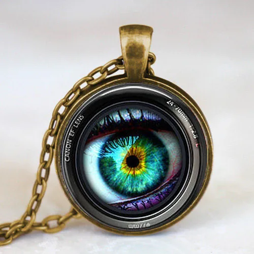 Модное ожерелье для фотографа Eye in a Camera кулон из латуни и стали ювелирные изделия