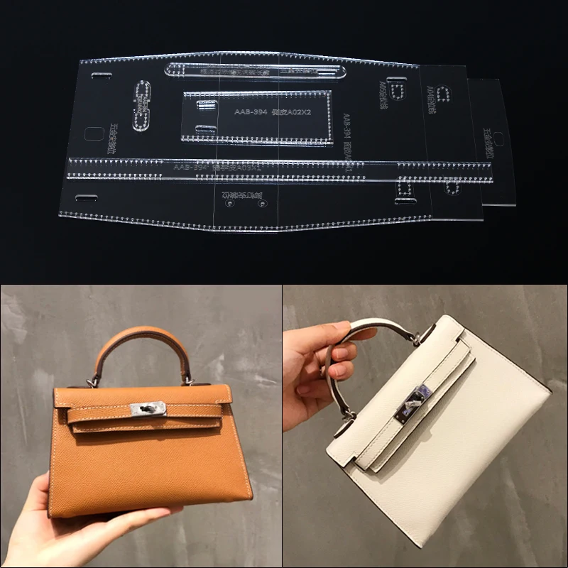 

1Set 2022 DIY Leather Craft Crossbody Handbag Sewing Pattern Acrylic Template 8*21.5*6cm