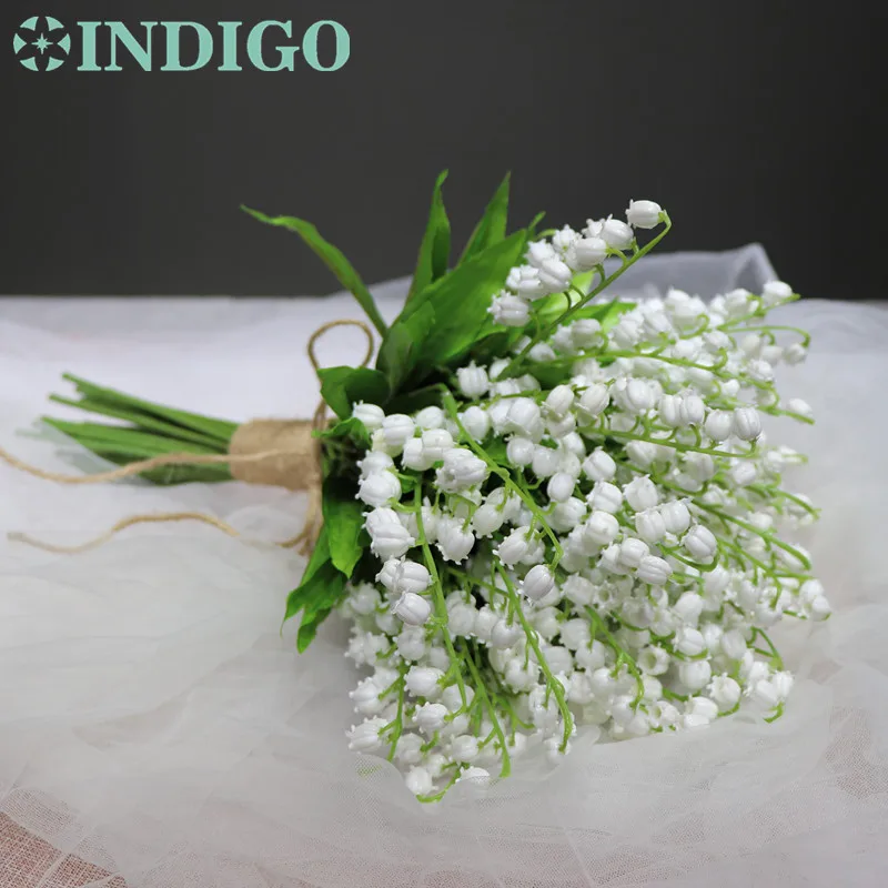 Белый букет Convallaria пластиковый цветочный невесты свадебный Пластиковый