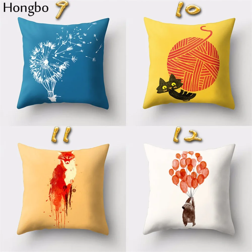 Hongbo 1 шт. Мультяшные животные кошка Лось Дельфин лев крокодил лиса наволочка для
