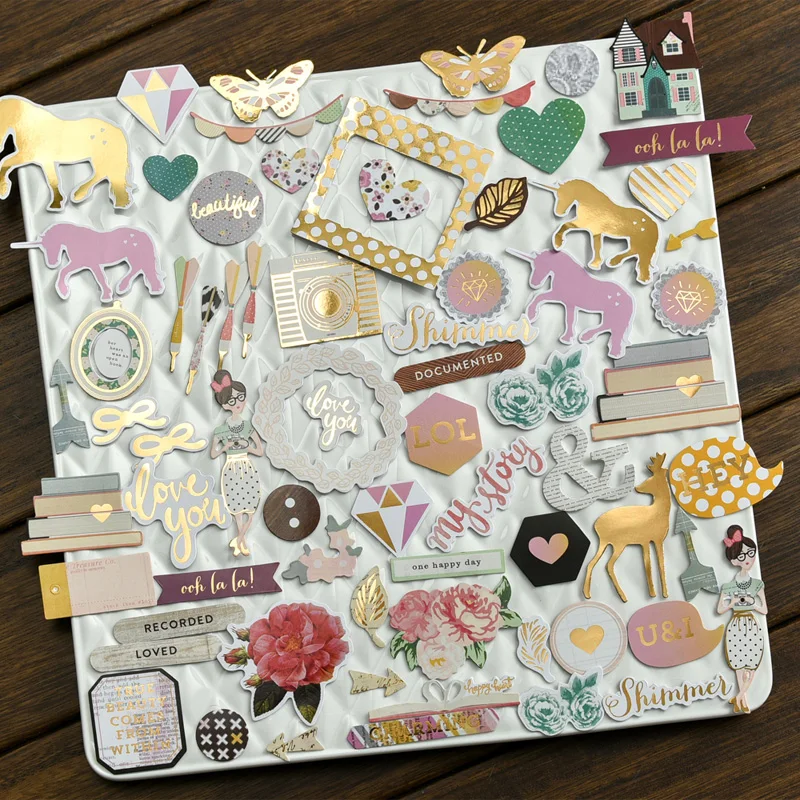 75pcs unicorn Colorful Cardstock Die Cuts for Scrapbooking Happy Planner/Card Making/Journaling Project | Дом и сад