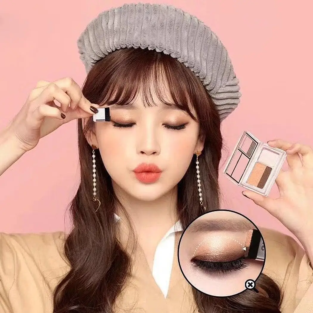 Palette Shimmer 2g with Casual Women Brush Eyeshadow Makeup Party Yellow Dark Eye Pink Camel Cosmetics Color Dating Double |