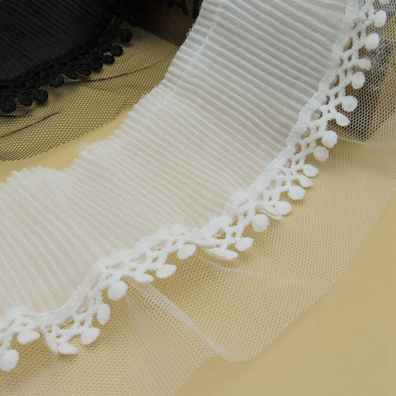 Плиссированная шифоновая кружевная лента 3 метра | Дом и сад