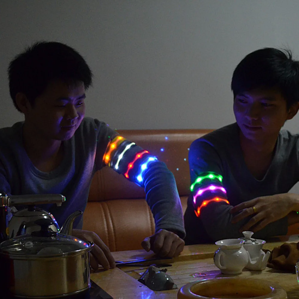 Portable Size Men Women Unisex LED Arm Belt light Bike Bicycle Outdoor Night Cycling Running Safety Warning Light | Спорт и