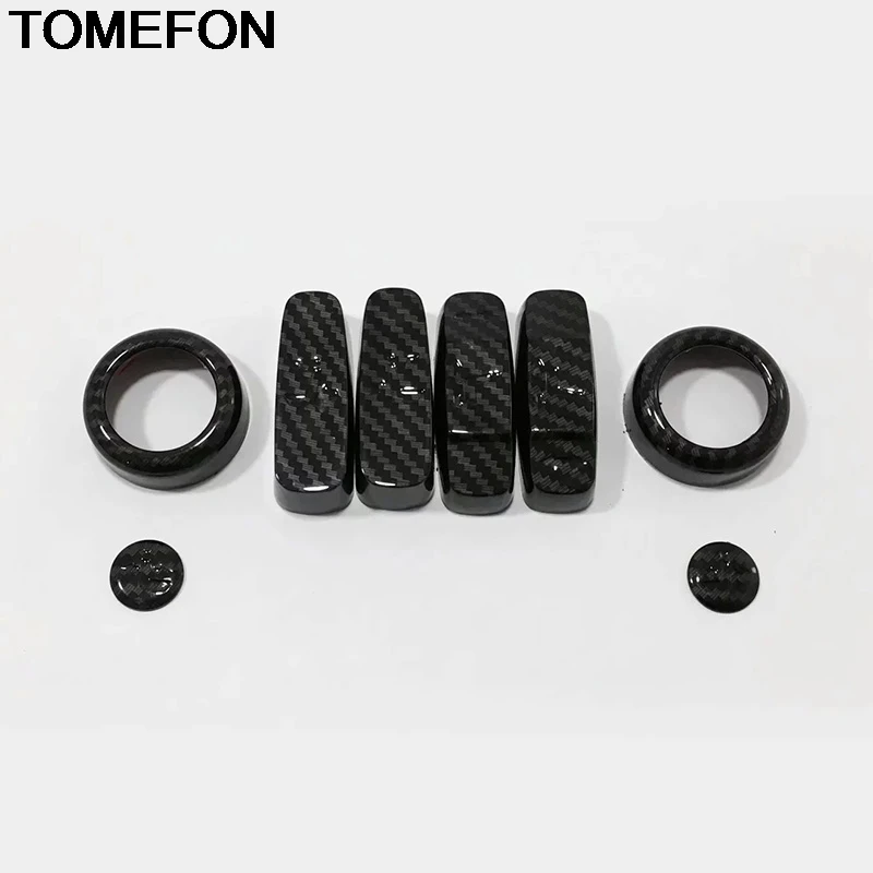 

TOMEFON For Jaguar F-PACE X671 2016 2017 2018 Car Seat Adjustment Button Frame Cover Trim Interior Accessories ABS Carbon Fiber