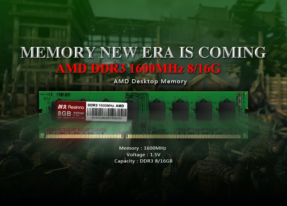 Reeinno 8 GB/16 GB ddr3 1600MHz настольная память 240pin 1 5 V NON ECC пожизненная гарантия одна Новый