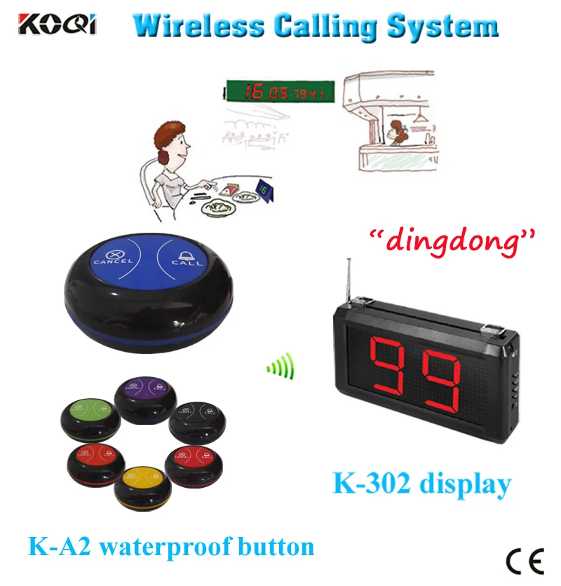 

Ycall wireless beeper with 99 channel tranmitter and receiver table call