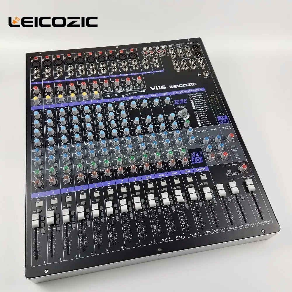 Leicozic 16 каналов аудио смеситель Vi16 с dsp эффект dj звуковая система dj микшер аудио смешивания консольный микшер цифровой