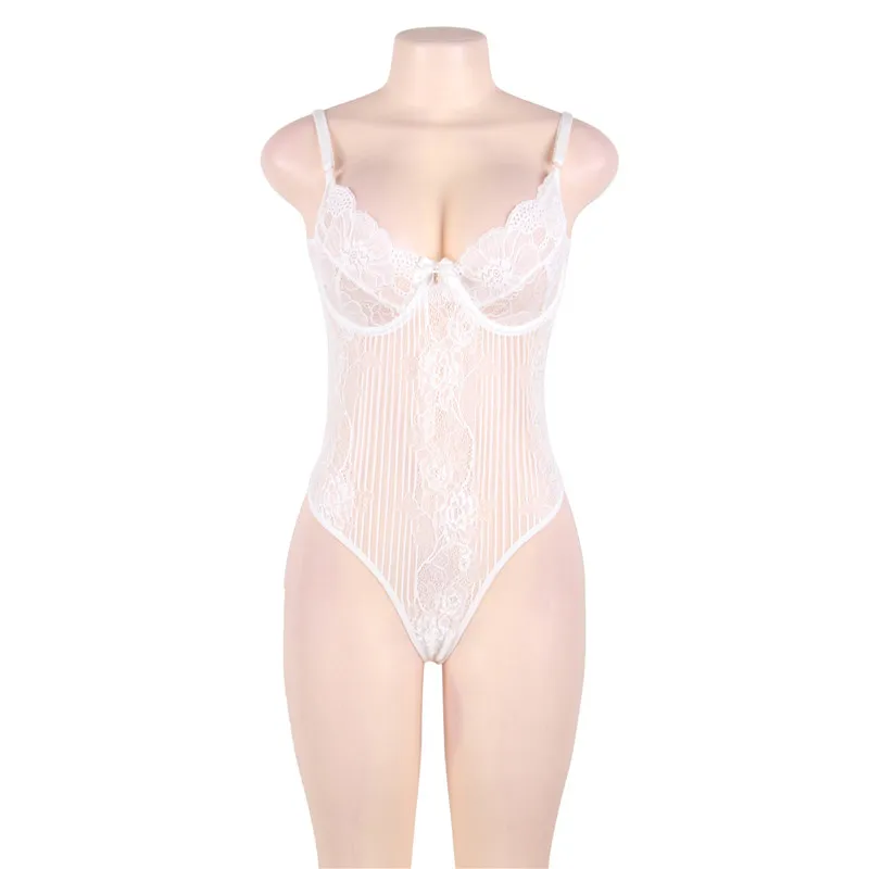 white bodysuit Кружевное боди для женщин, сексуальное, белое, черное, цветочное, прозрачное, размера плюс, Кружевное боди M, XL, 3XL, 5XL, комбинезоны, женский комбинезон R80536 - Цвет: white bodysuit