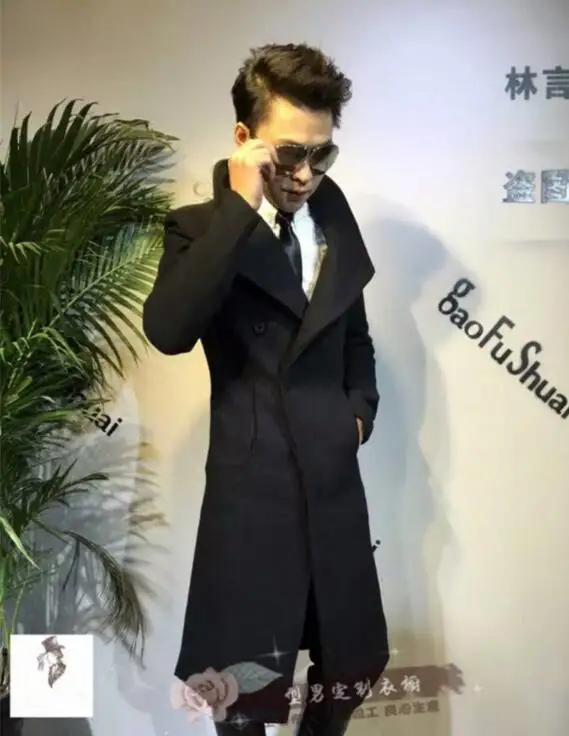 Женская одежда 2019 модная BIGBANG длинное шерстяное пальто для парикмахеров