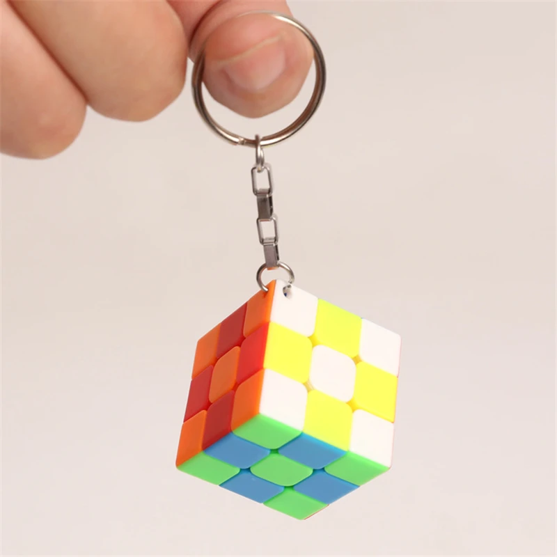 Zcube 30 мм цепочка для ключей Волшебные кубики 3x3x3 куб головоломка Творческий куб повесить аксессуары Развивающие игрушки для детей-красочные