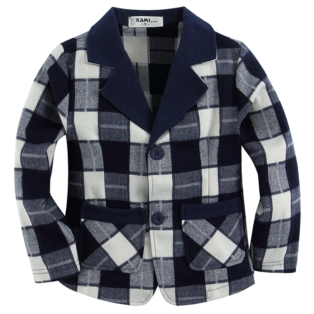 Новое поступление синий клетчатый тканый фланелевый хлопковый блейзер для