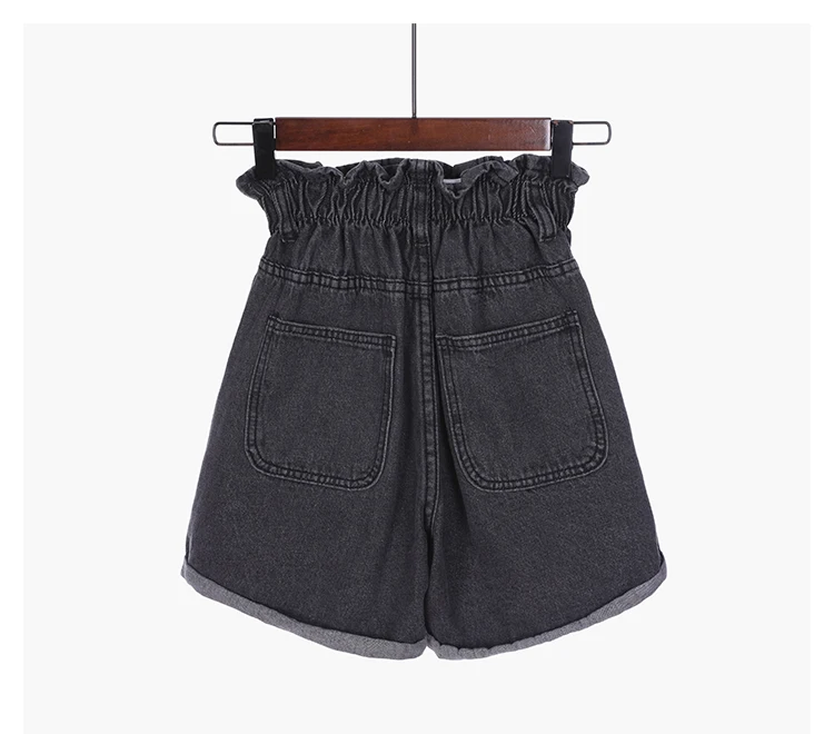 S-5XL Korean Women's Shorts Plus Size Elastic High Waist Denim Shorts Women Loose Crimping Jean Shorts Summer Short Pants Women