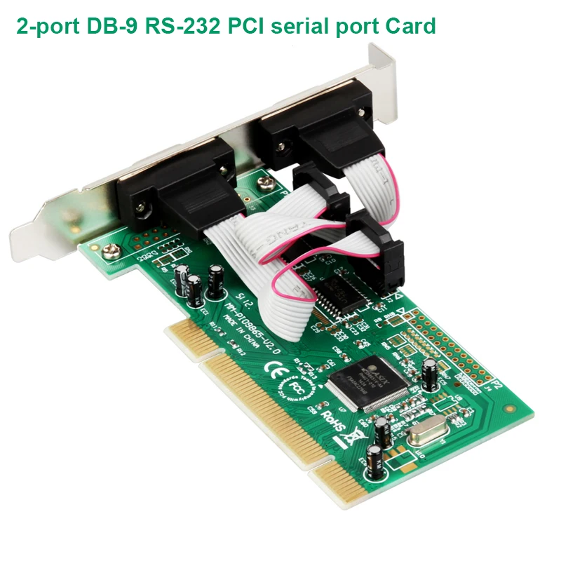Moschip 9865 чипсет PCI 2 Серийный rs232 db9 com порты контроллер карта с низкопрофильным