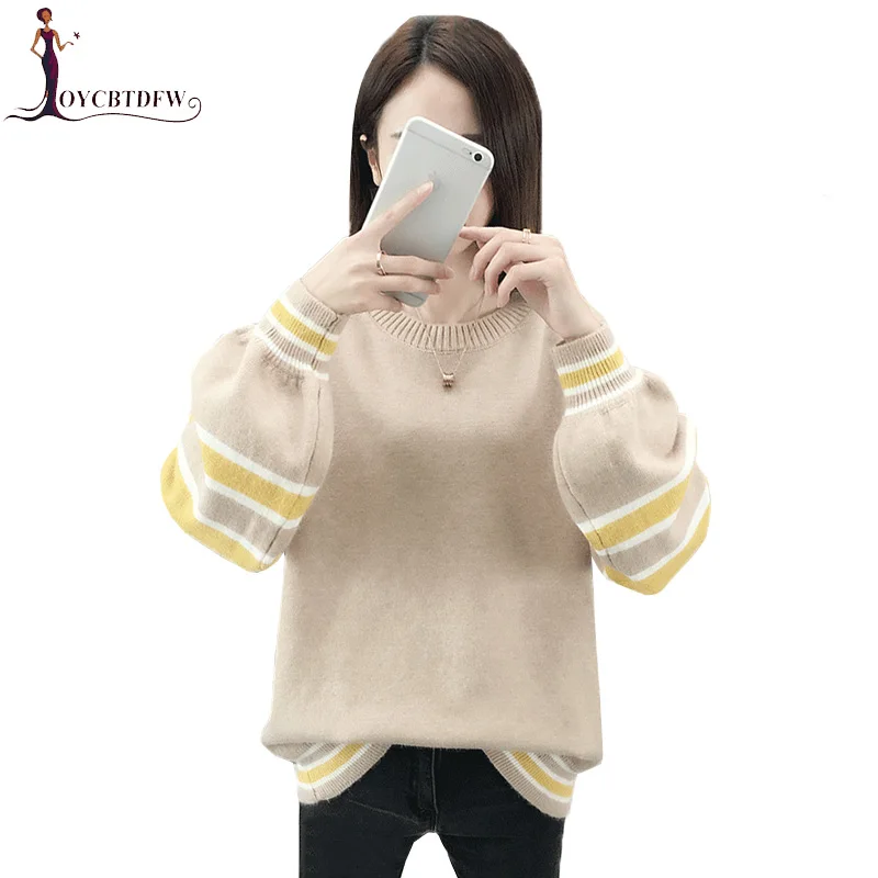 Hot Winter Knitted Sweaters Women Pullover 2018 Autumn and New Korean Tops Sweater Printing Loose Knit X701 | Женская одежда