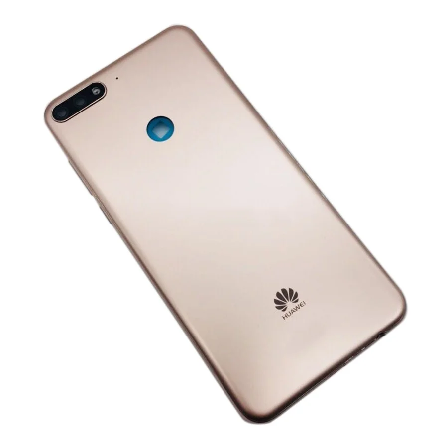 Для Huawei Y7 Prime Крышка батарейного отсека задняя крышка корпуса задняя дверь чехол для Huawei Y7 Pro Крышка батарейного отсека LND L22 LX2 L21 LX3 L23 - Цвет: Золотистый