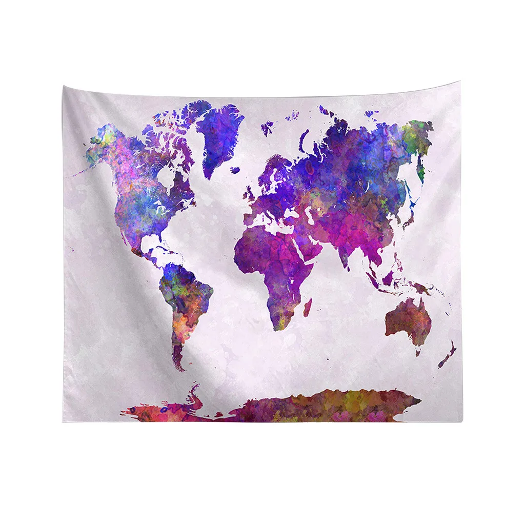 Винтажная карта мира настенные гобелены Висячие хиппи покрывало йога коврик