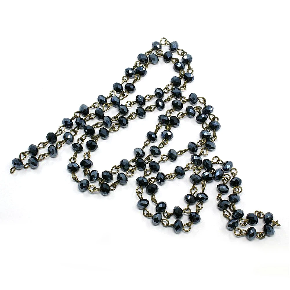 5Strands 1000x6mm Handmade Glass Faceted Abacus Beads Chains Chain with &amp Iron Eye Pin Bracelet | Украшения и аксессуары