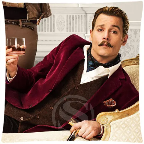 Сексуальный человек Johnny Depp Наволочка на молнии наволочка LUQIOne сторона - Цвет: Синий