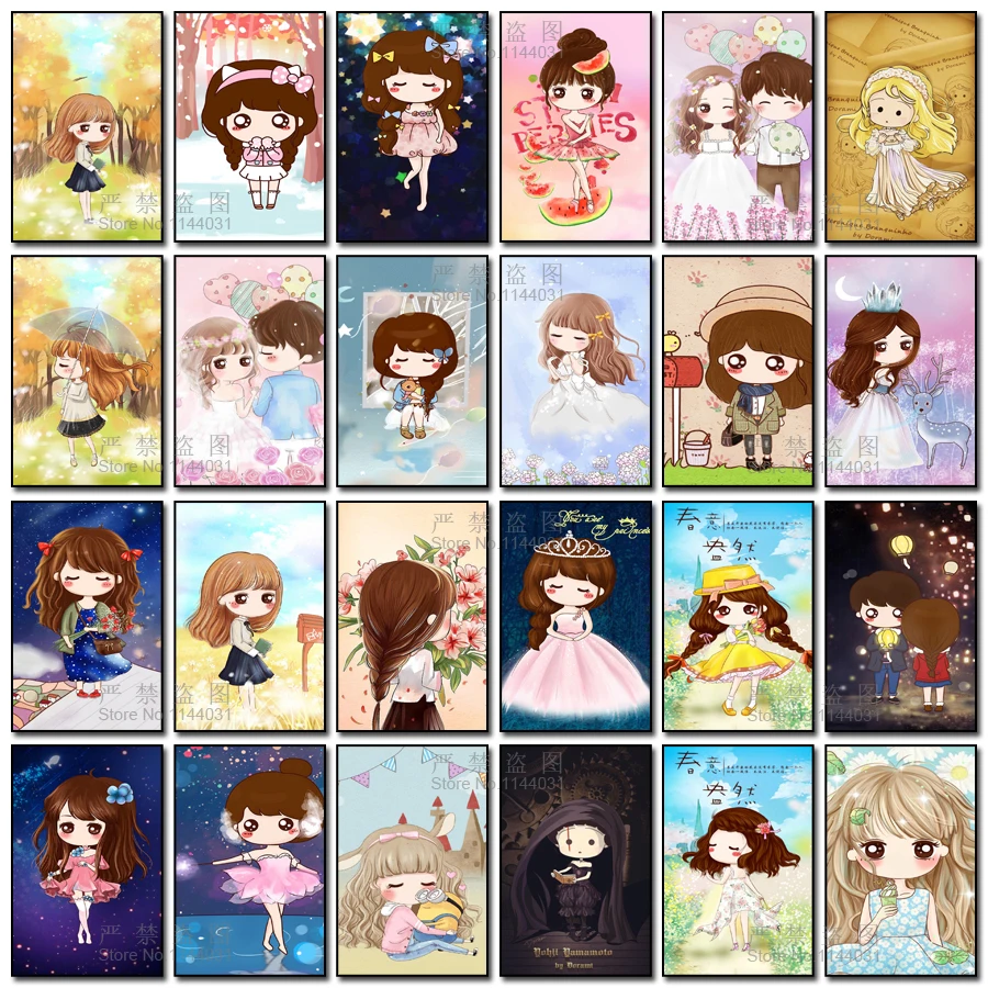 Японская и Корейская Алмазная 5D Вышивка сделай сам мультяшная девушка полная