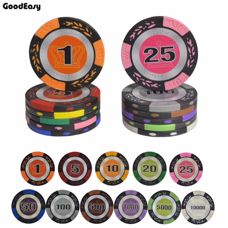 Корона Пшеница Техасский Холдем глина покерные чипсы набор с отделкой стикер