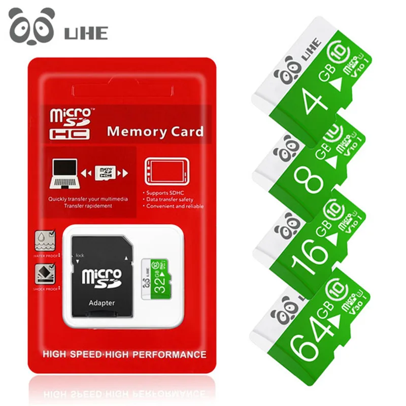 Зеленая карта памяти microsd 32 Гб 64 ГБ карты высокого качества класс 10 tarjeta micro sd 4 8 16
