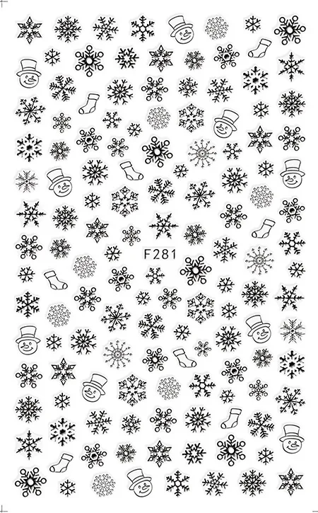 5sheet 8ype Japanese Ultrathin Laser Christmas snowflake Nail Stickers Designs Gummed 3D Art Decals Decoration | Красота и здоровье