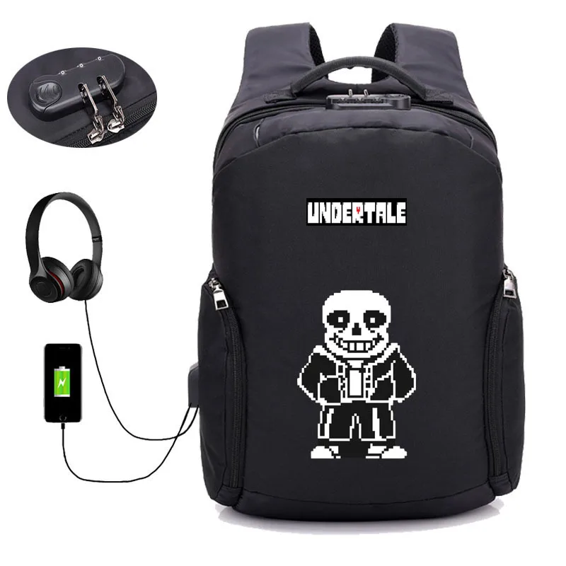 11 Горячая игра «Undertale» рюкзак usb зарядка рюкзак для мужчин wo мужские ученические сумки для путешествий книга рюкзак ноутбук рюкзаки 20 стиль - Цвет: 11
